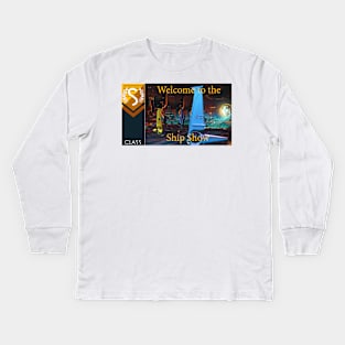 no mans sky themed welcome to the ship show Kids Long Sleeve T-Shirt